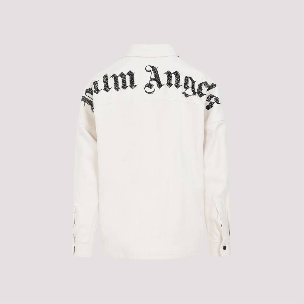 PALM ANGELS  Camicia Overshirt a Quadri Bianco Spento Palm Angels - Uomo Vendita Calda