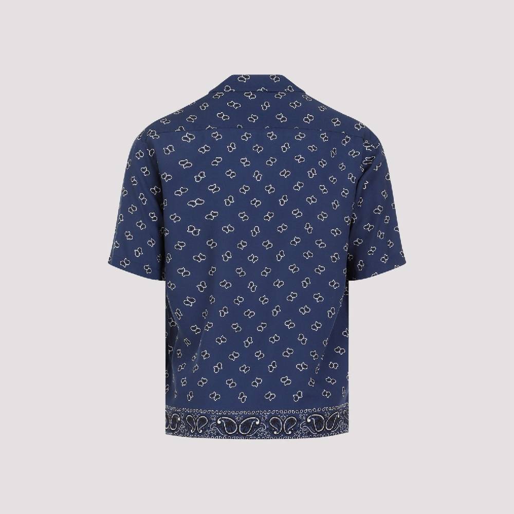 PALM ANGELS  Camicia Bowling Blu Navy Paisley Palm Angels Uomo I Più Venduti