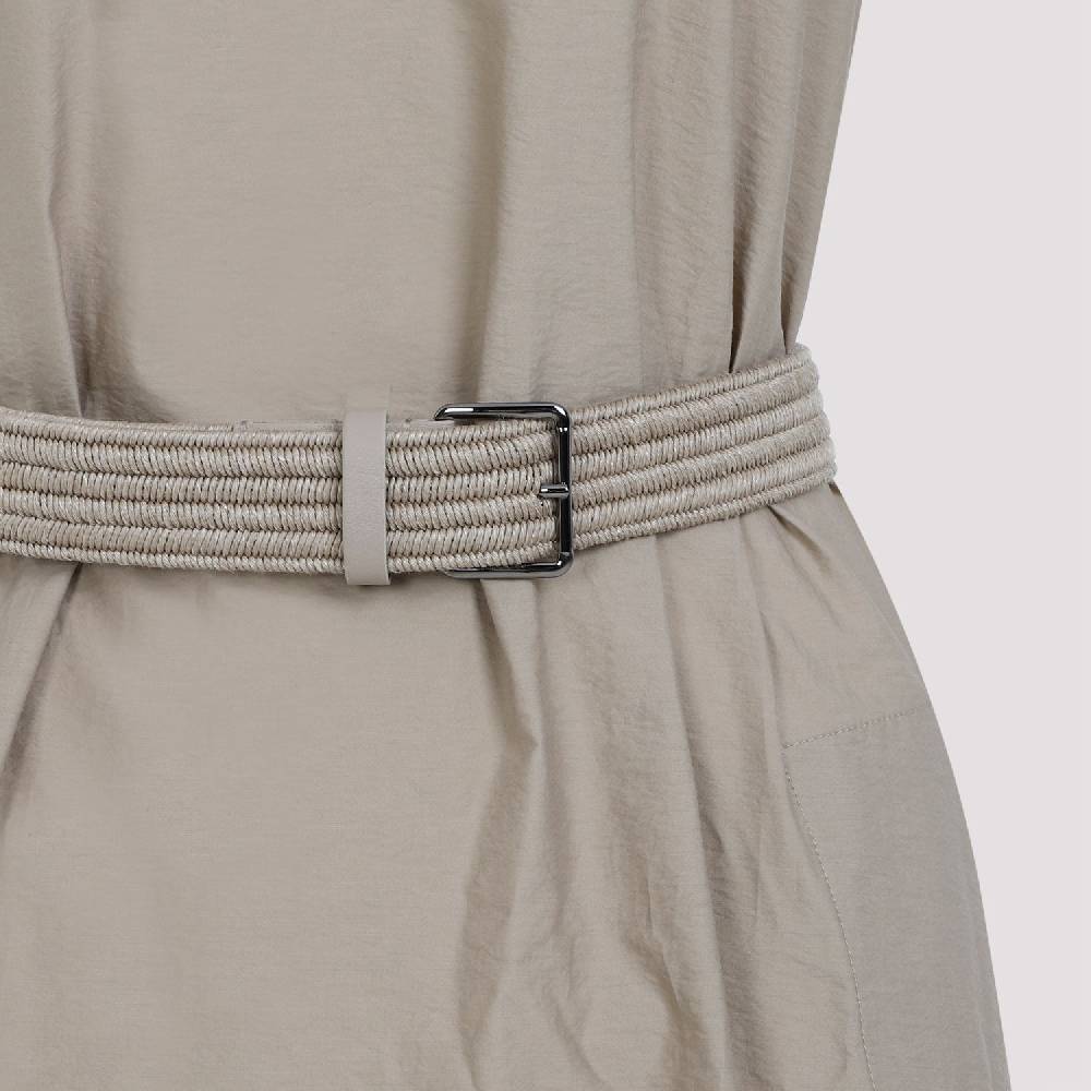 BRUNELLO CUCINELLI  Abito Beige Senza Maniche in Cotone Misto Brunello Cucinelli Italy