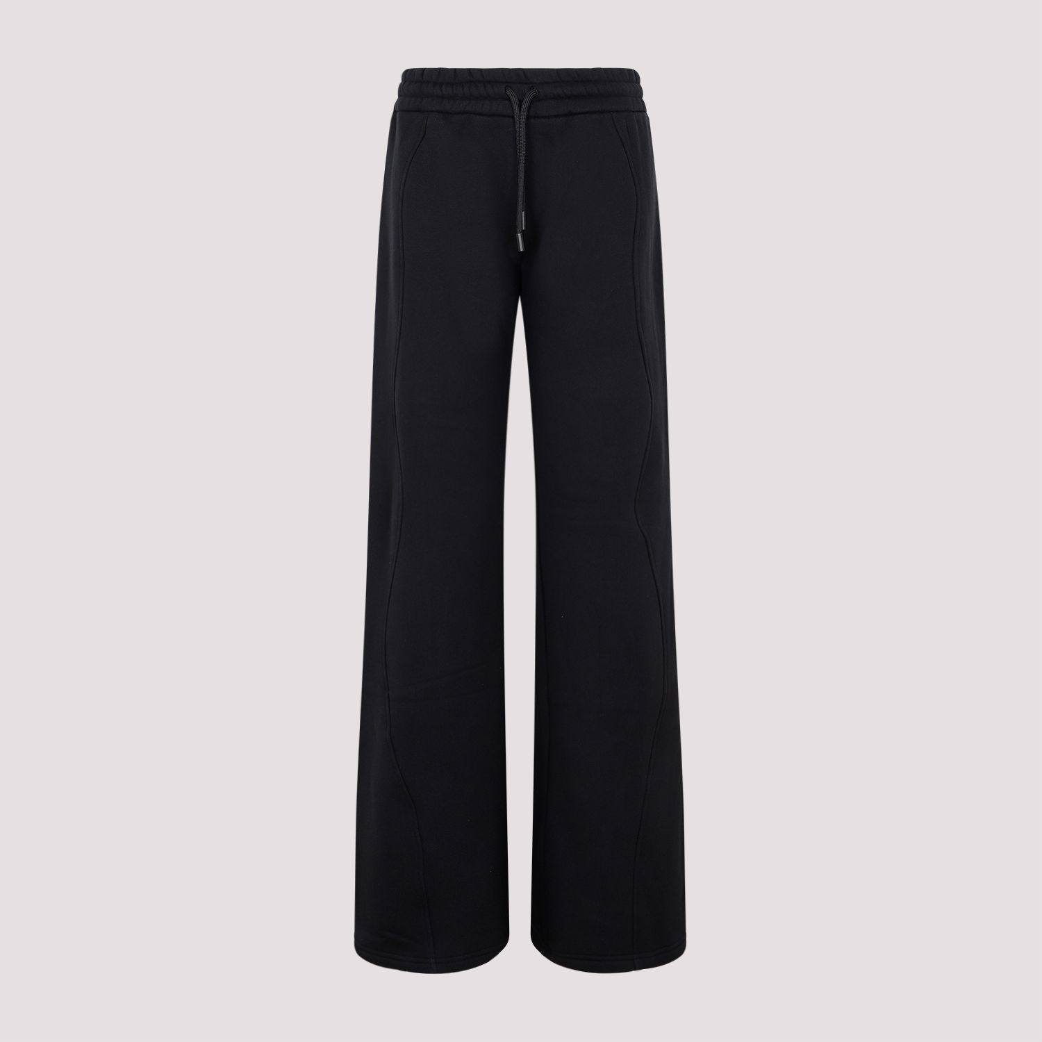 OFF-WHITE  Pantaloni Tuta in Cotone Nero con Coulisse OFF-WHITE Donna 2025