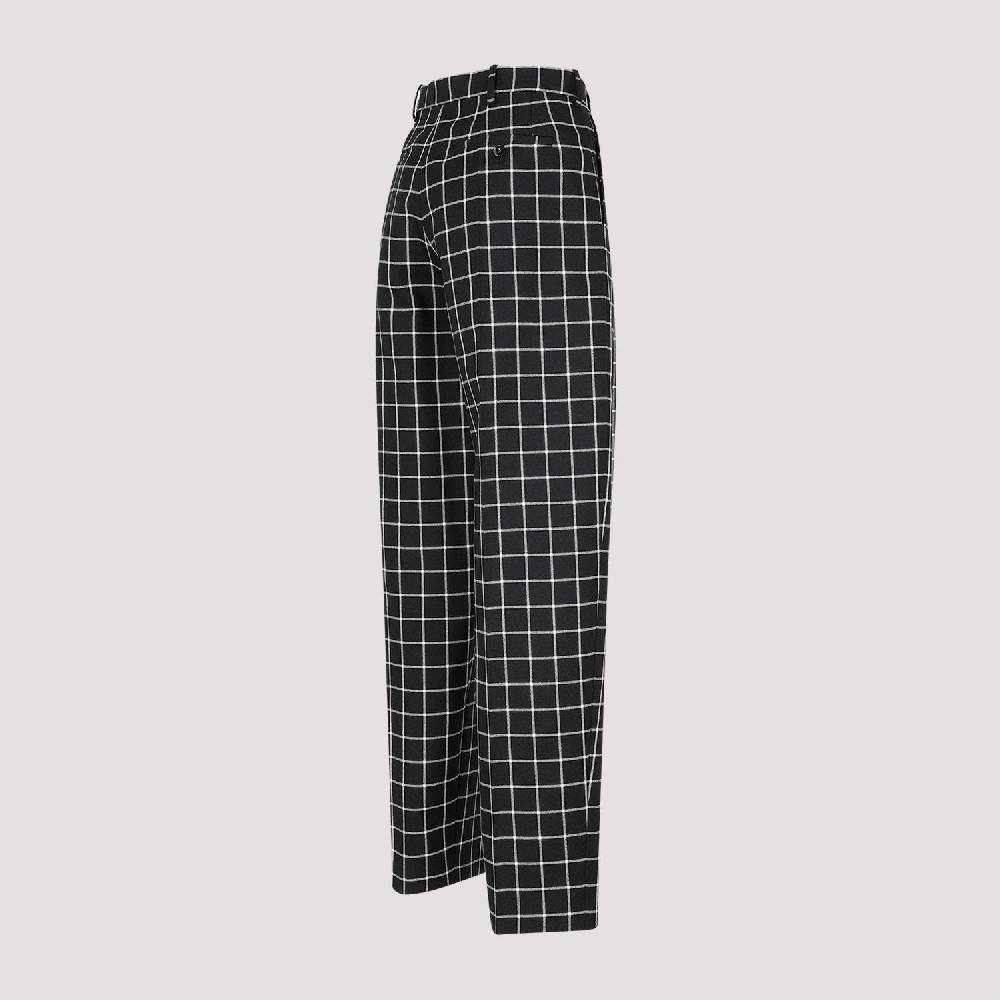 MARNI  Pantaloni Dritti di Lana a Quadri Neri MARNI per Donna Soddisfazione Garantita