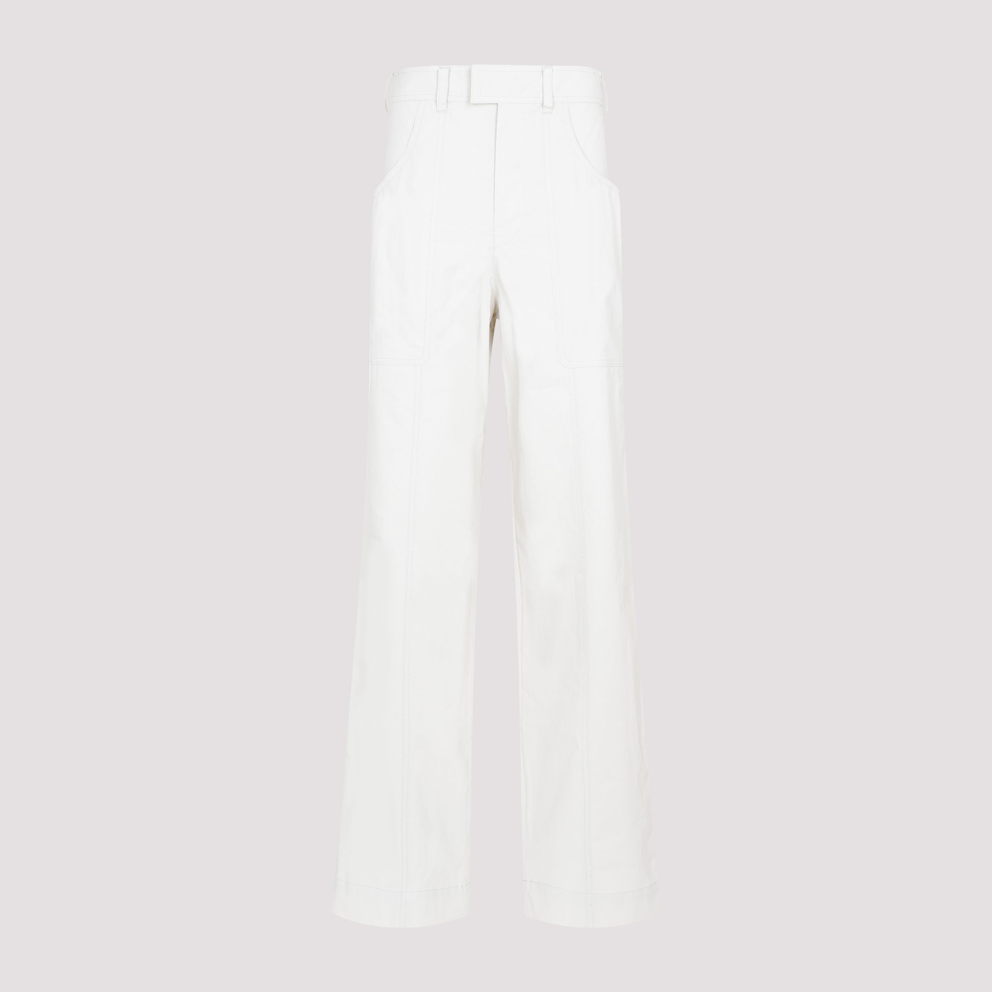 ISABEL MARANT  Pantaloni Ampio Gamba Ecru di Cotone Isabel Marant Qualità Garantita