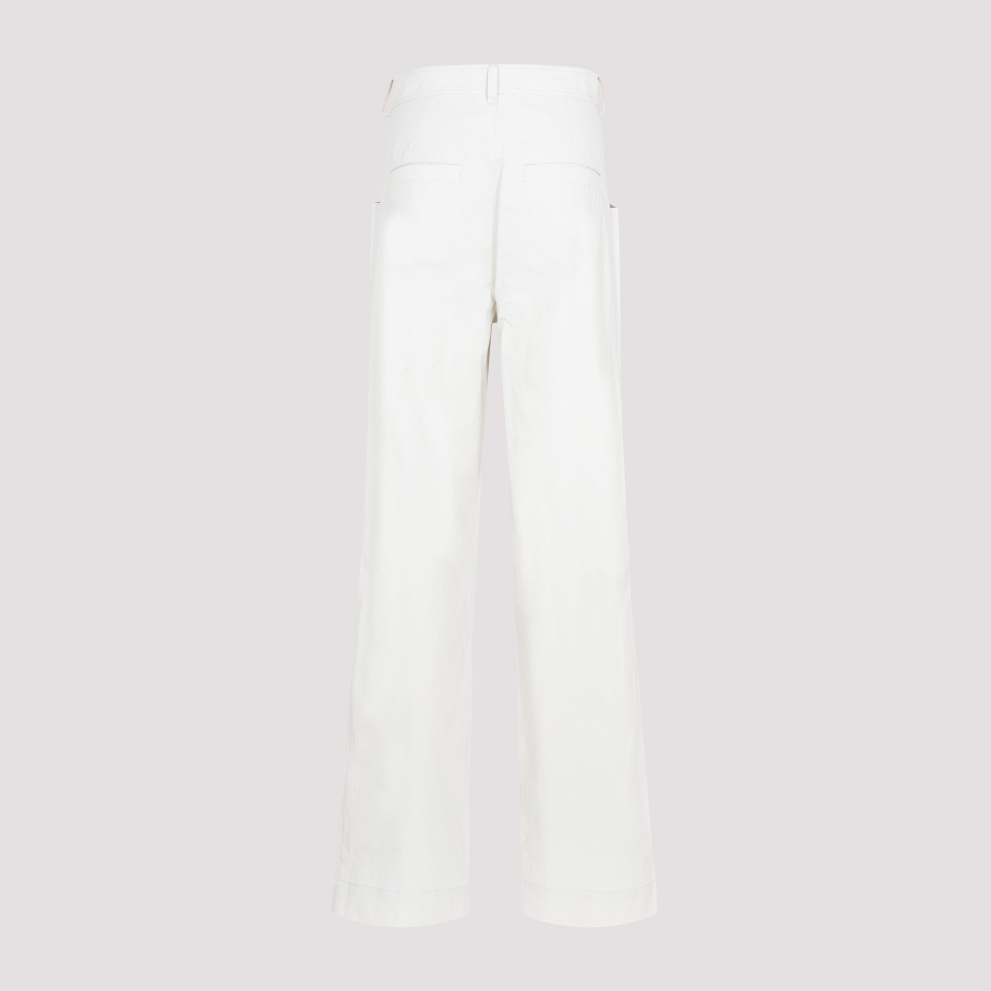 ISABEL MARANT  Pantaloni Ampio Gamba Ecru di Cotone Isabel Marant Qualità Garantita