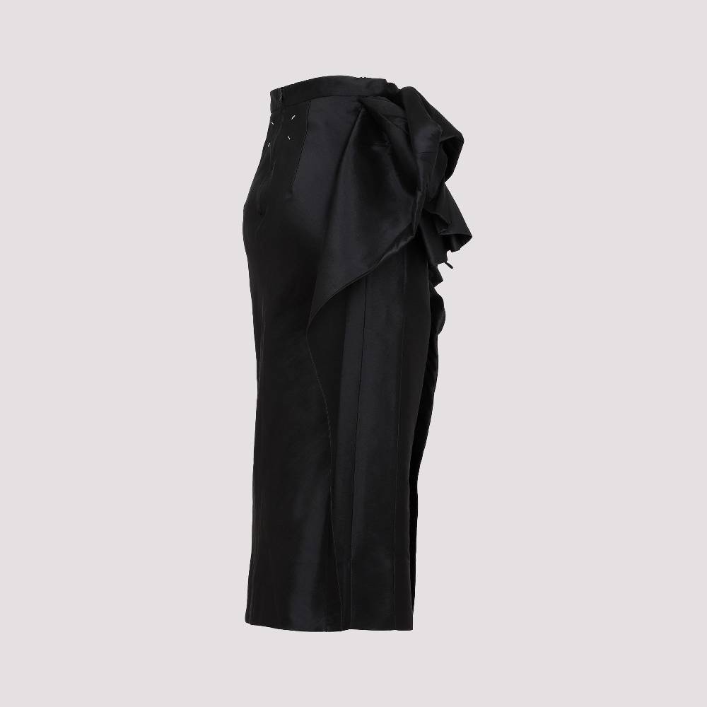 MAISON MARGIELA  Gonna Midi Nera Drappeggiata Maison Margiela - Misto Poliestere/Seta Negozi Online