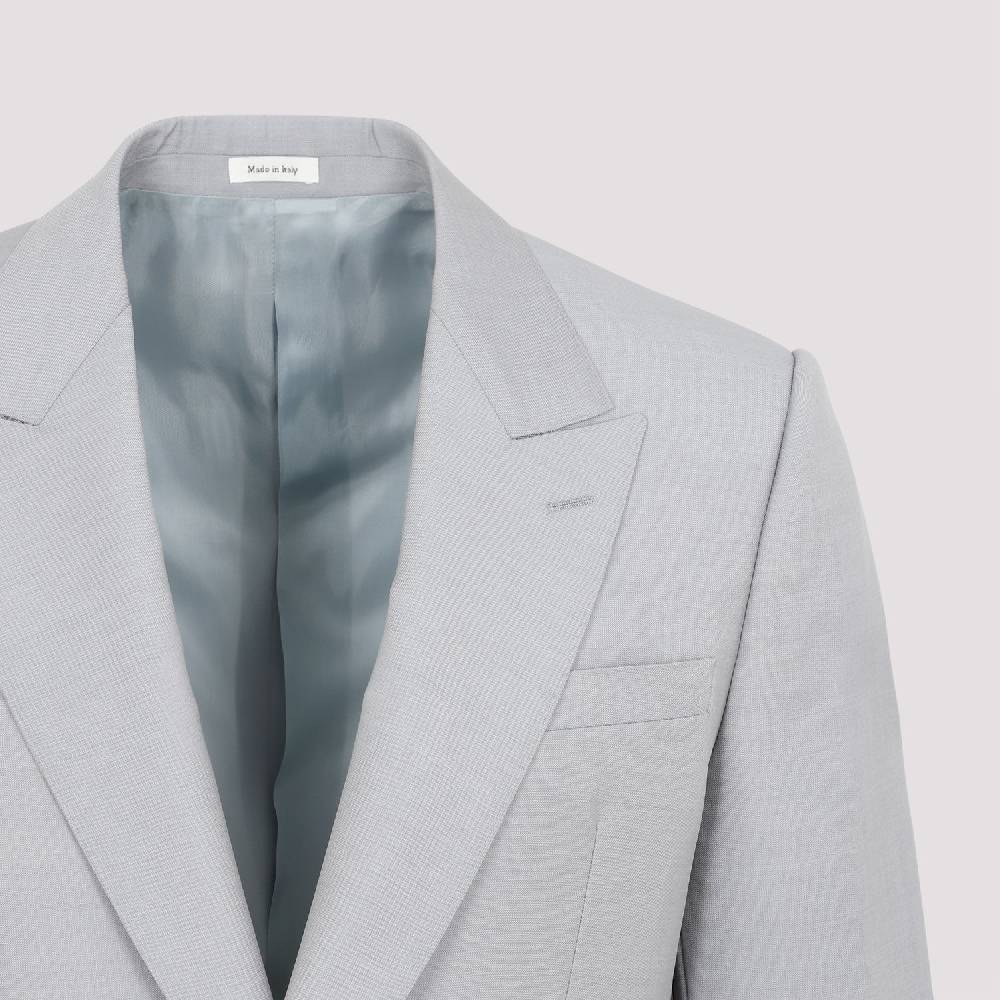 ALEXANDER MCQUEEN  Giacca Uomo Grigia in Lana-Mohair di Alexander McQueen Acquista Ora