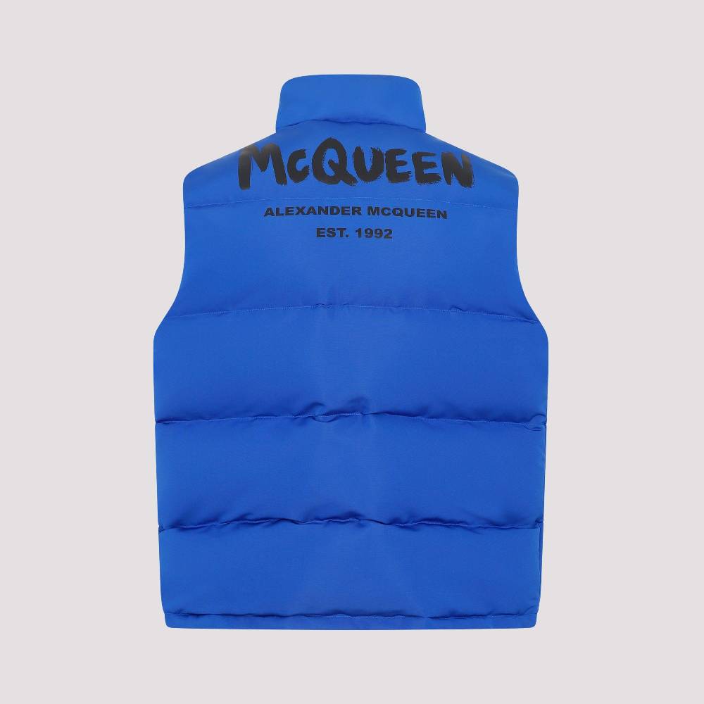 ALEXANDER MCQUEEN  Gilet Imbottito Ultramarino Alexander McQueen - Giacca Blu in Poliestere Uomo Fino Al -60%