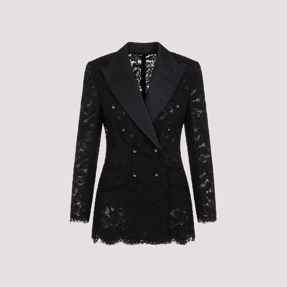 DOLCE & GABBANA  Giacca Pizzo Cotone Nero Dolce & Gabbana Prezzo Ridotto