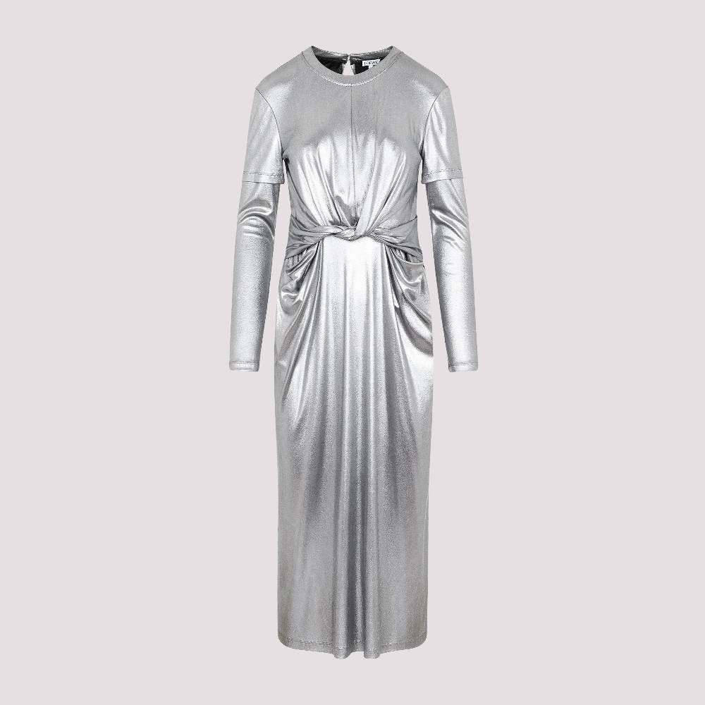 LOEWE  Abito Drappeggiato Argento Metallizzato Loewe - Tessuto Tecnico Misto Sottocosto