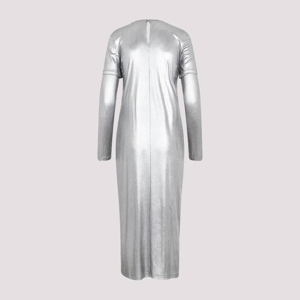 LOEWE  Abito Drappeggiato Argento Metallizzato Loewe - Tessuto Tecnico Misto Sottocosto