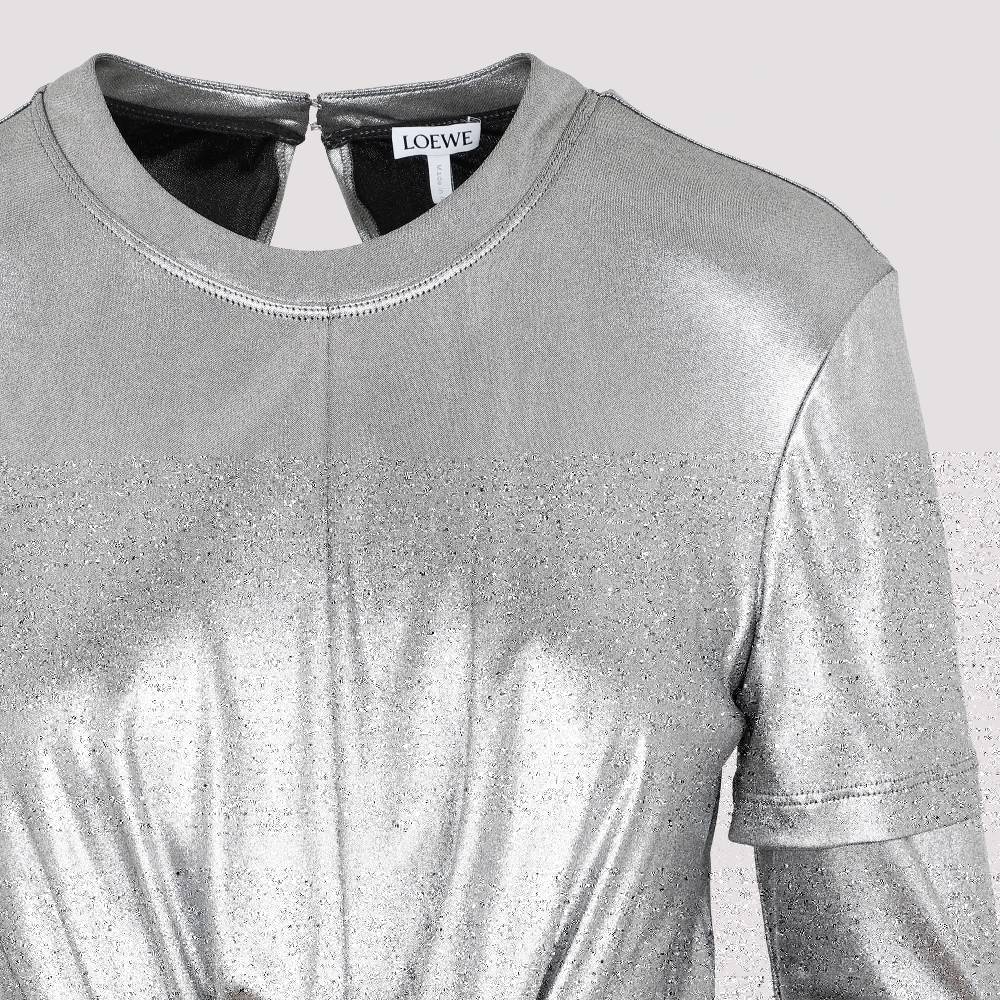 LOEWE  Abito Drappeggiato Argento Metallizzato Loewe - Tessuto Tecnico Misto Sottocosto
