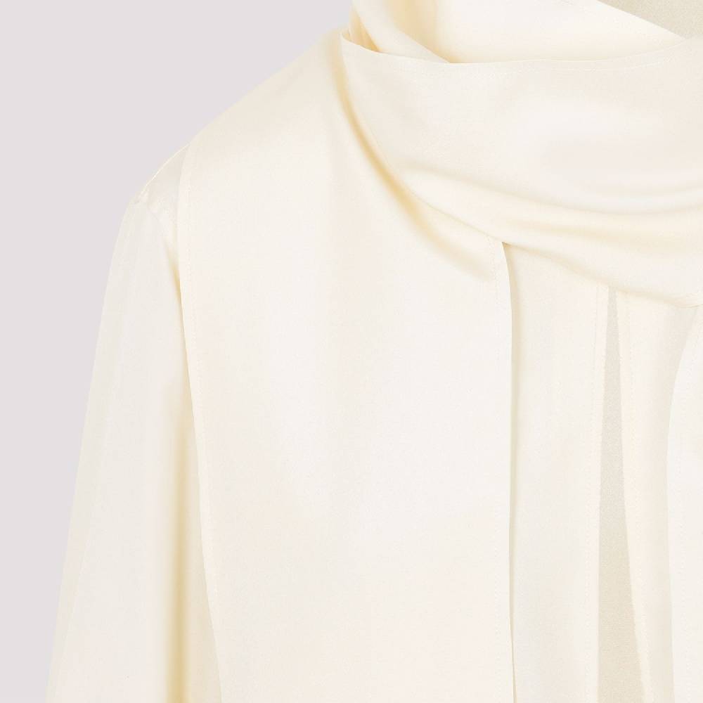 GIVENCHY  Blusa Givenchy in Seta Bianca con Fiocco Novità