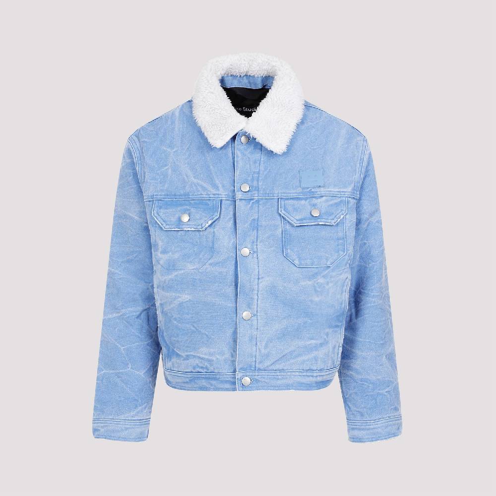 ACNE STUDIOS  Giacca di Cotone Blu Acne Studios con Collo Rimovibile Offerta
