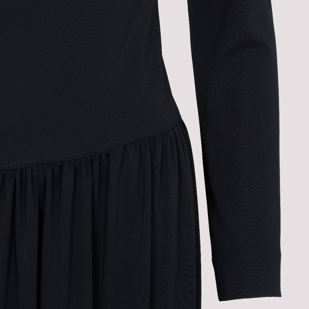 LANVIN  Abito Midi Drappeggiato Nero LANVIN con Spilla Outlet