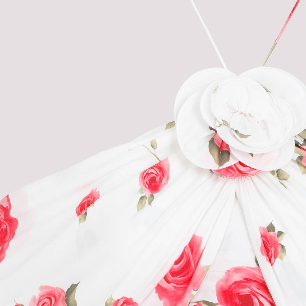 MAGDA BUTRYM  Mini Abito Bianco Crema con Rose di MAGDA BUTRYM In Vendita