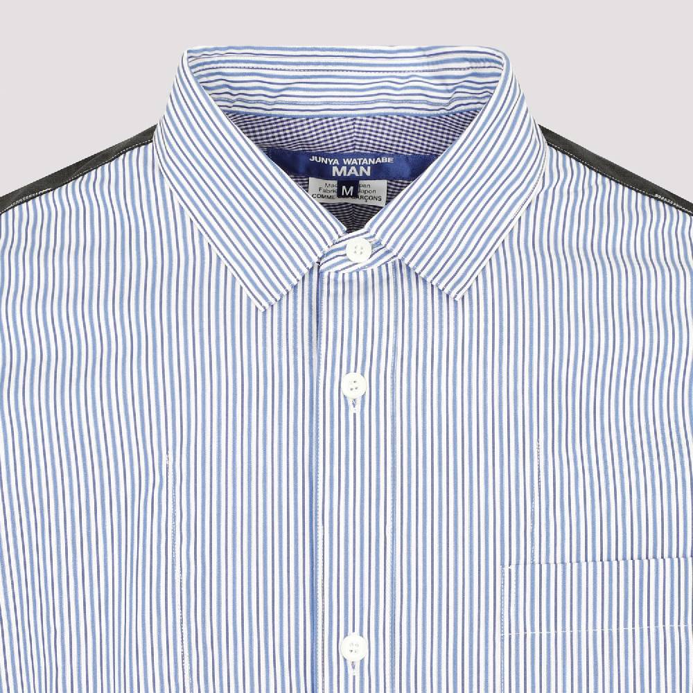 JUNYA WATANABE  Camicia Uomo Junya Watanabe Cotone Blu a Righe e Quadri Saldi