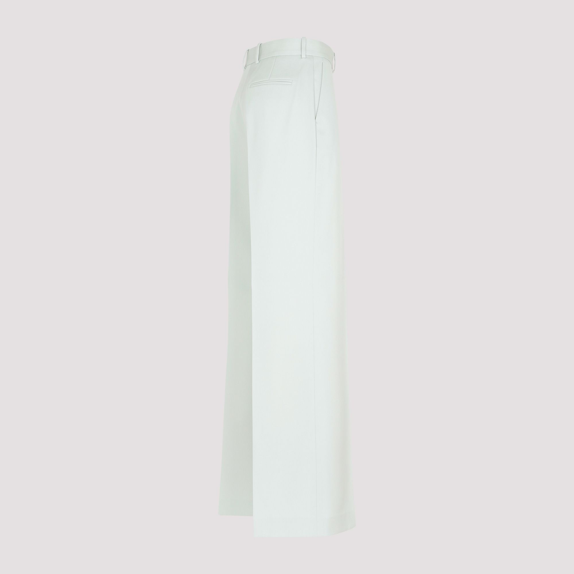 LANVIN  Pantaloni Larghi in Lana Verde Salvia Lanvin - Abbigliamento Donna Vendita Calda