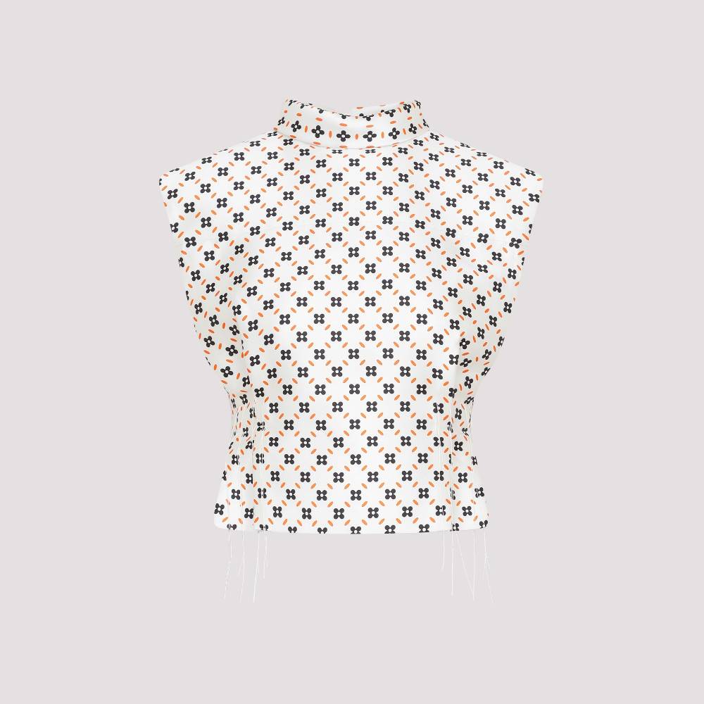 LANVIN  Top Senza Maniche con Collo Alto Floreale LANVIN Vendita Economica