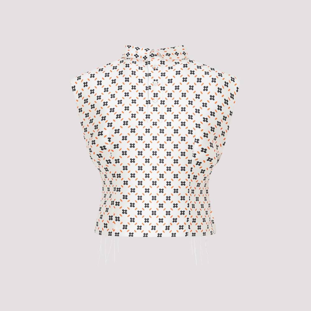 LANVIN  Top Senza Maniche con Collo Alto Floreale LANVIN Vendita Economica
