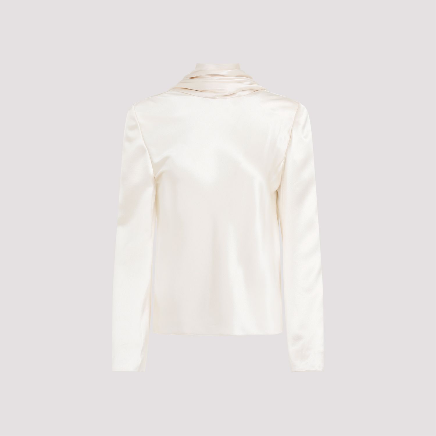 SAINT LAURENT  Blusa Drappeggiata in Seta Saint Laurent - Color Carne Italia