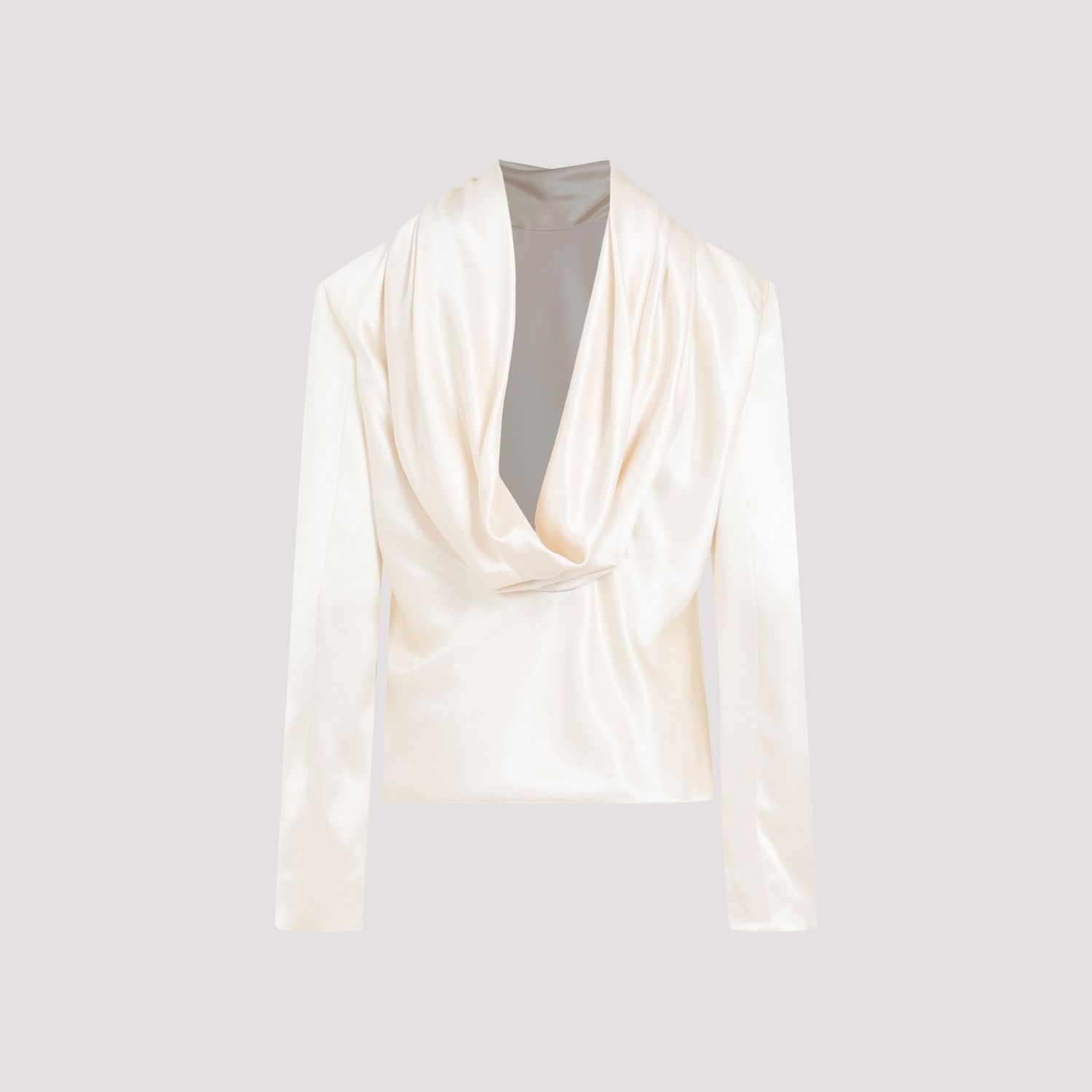 SAINT LAURENT  Blusa Drappeggiata in Seta Saint Laurent - Color Carne Italia