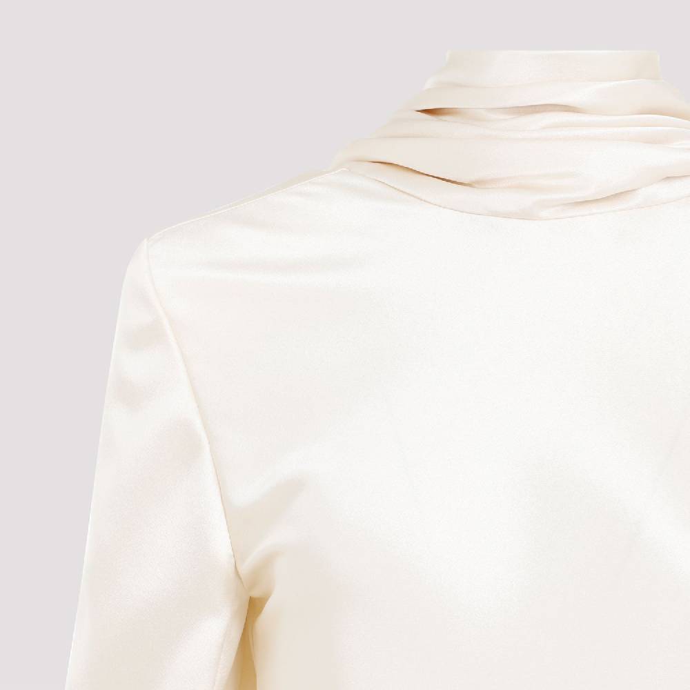 SAINT LAURENT  Blusa Drappeggiata in Seta Saint Laurent - Color Carne Italia