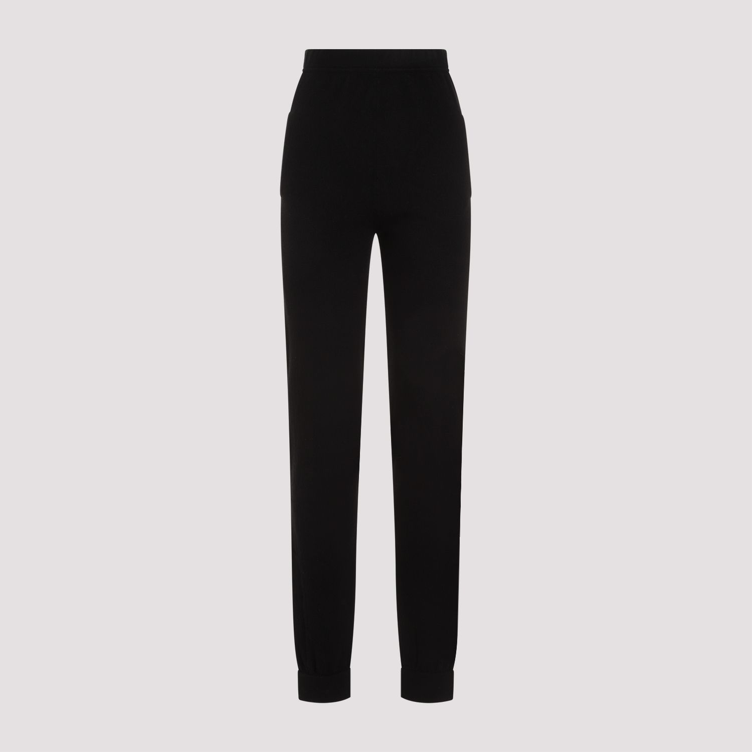 SAINT LAURENT  Leggings in Cashmere Nero a Vita Alta Saint Laurent In Linea