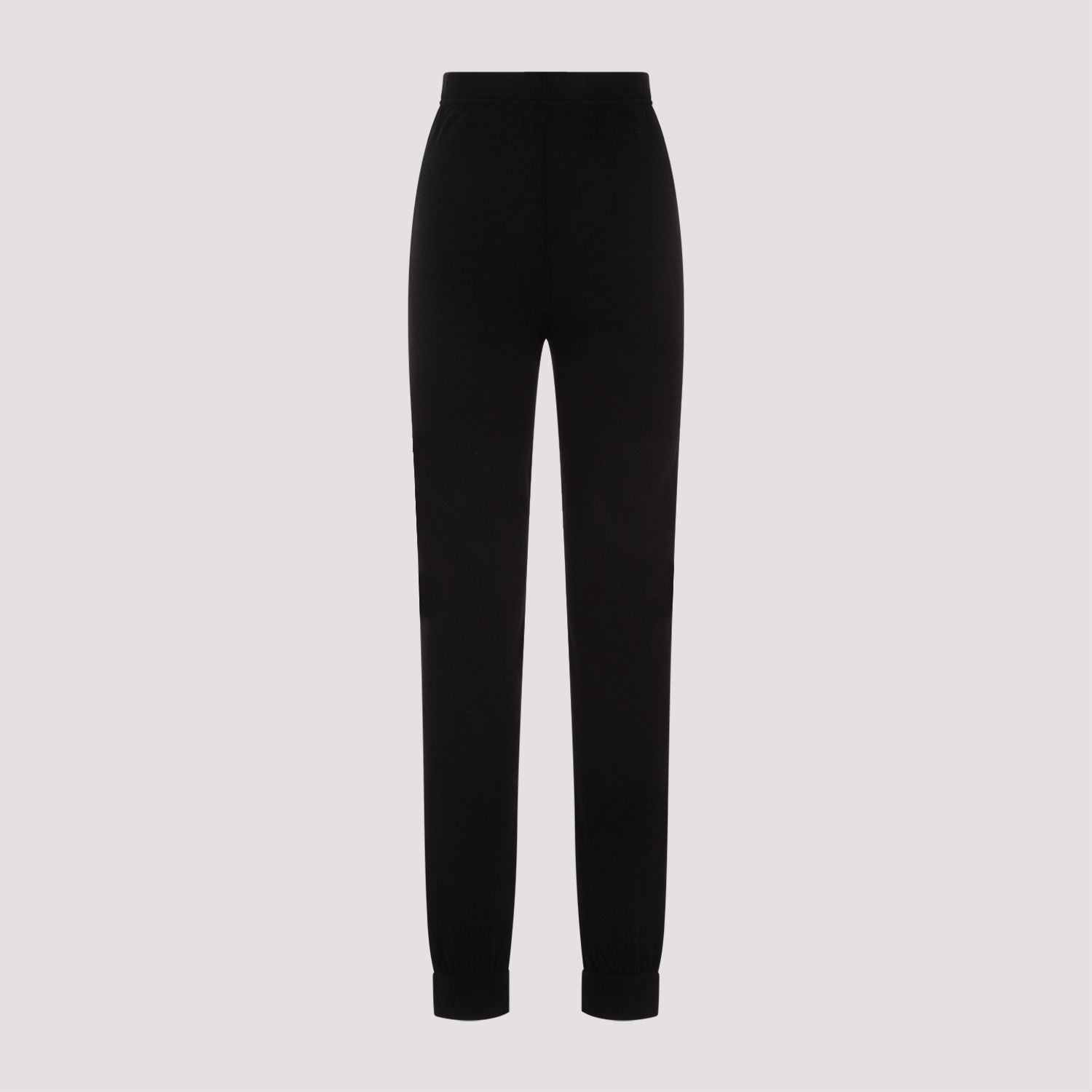 SAINT LAURENT  Leggings in Cashmere Nero a Vita Alta Saint Laurent In Linea