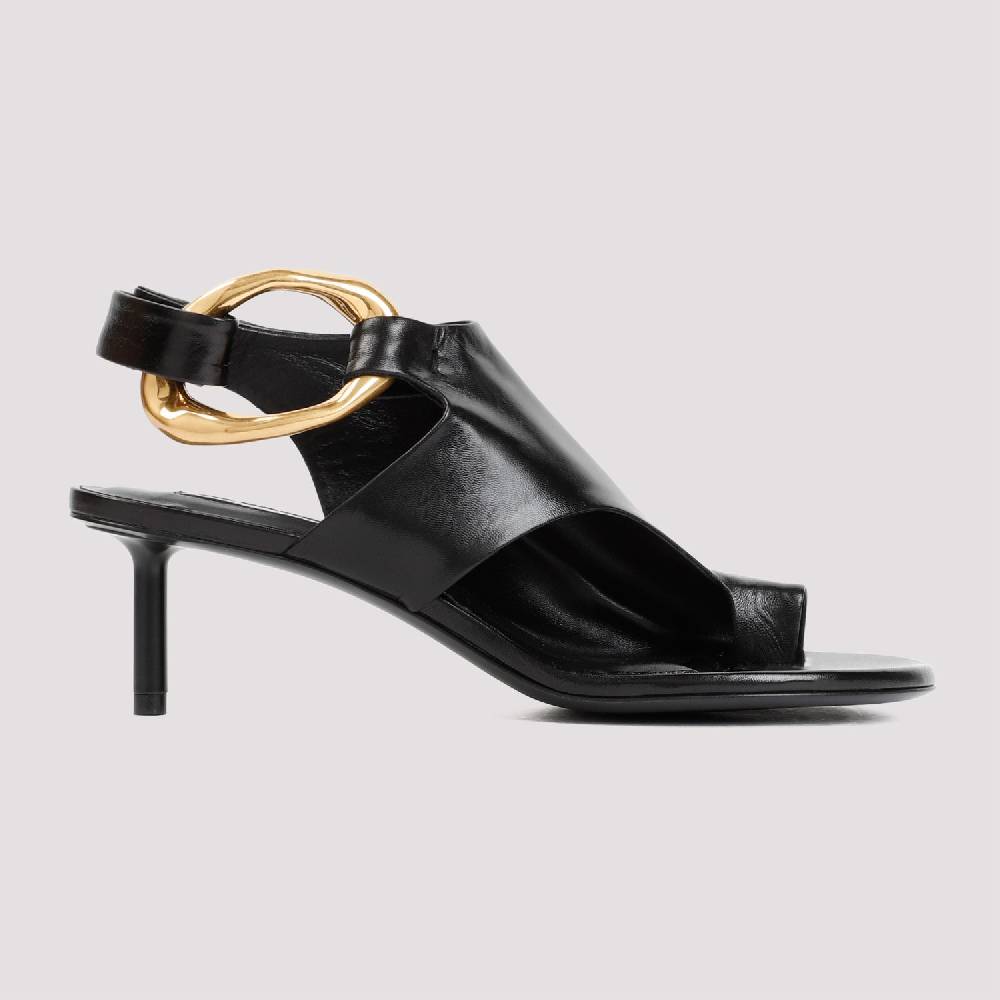 JIL SANDER  Décolleté Slingback in Pelle Nera Jil Sander con Tacco 5cm Qualità