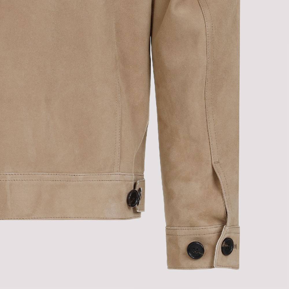 DUNHILL  Giacca di Pelle Scamosciata Marrone Dunhill Uomo Spedizione Gratuita