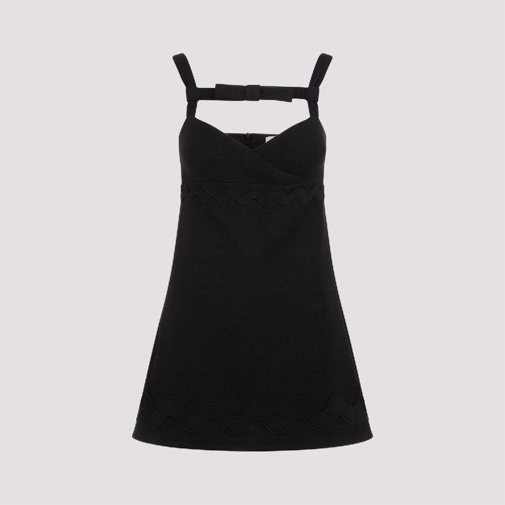 PATOU  Abito Mini Nero in Cotone con Fiocco PATOU Pezzi Unici