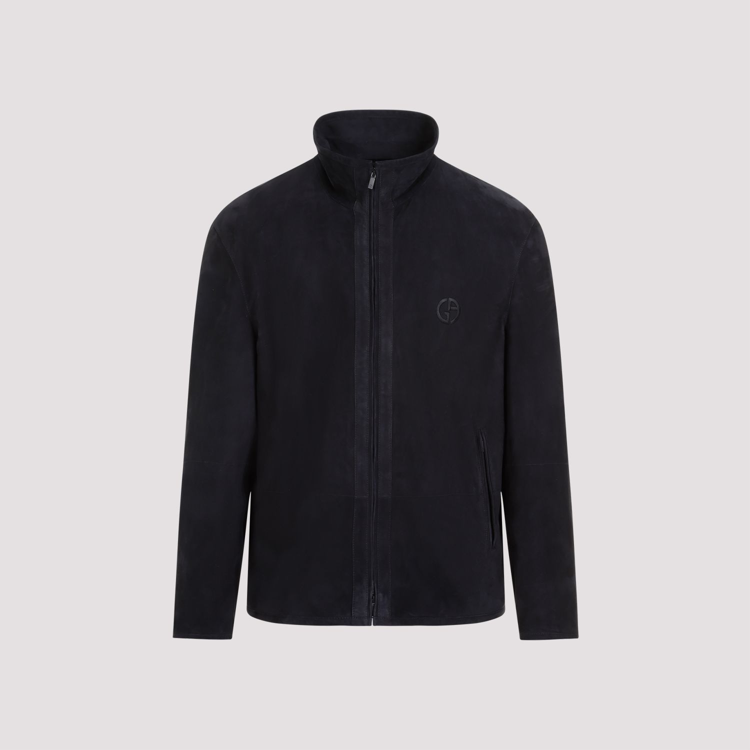 GIORGIO ARMANI  Giubbotto in Pelle Scamosciata Blu Uomo Giorgio Armani Shopping Online