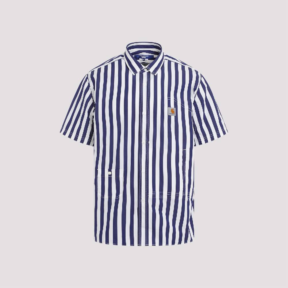 JUNYA WATANABE  Camicia a Righe Cotone Junya Watanabe - Bianco/Marina Prezzo Ridotto