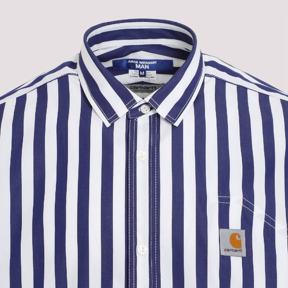 JUNYA WATANABE  Camicia a Righe Cotone Junya Watanabe - Bianco/Marina Prezzo Ridotto