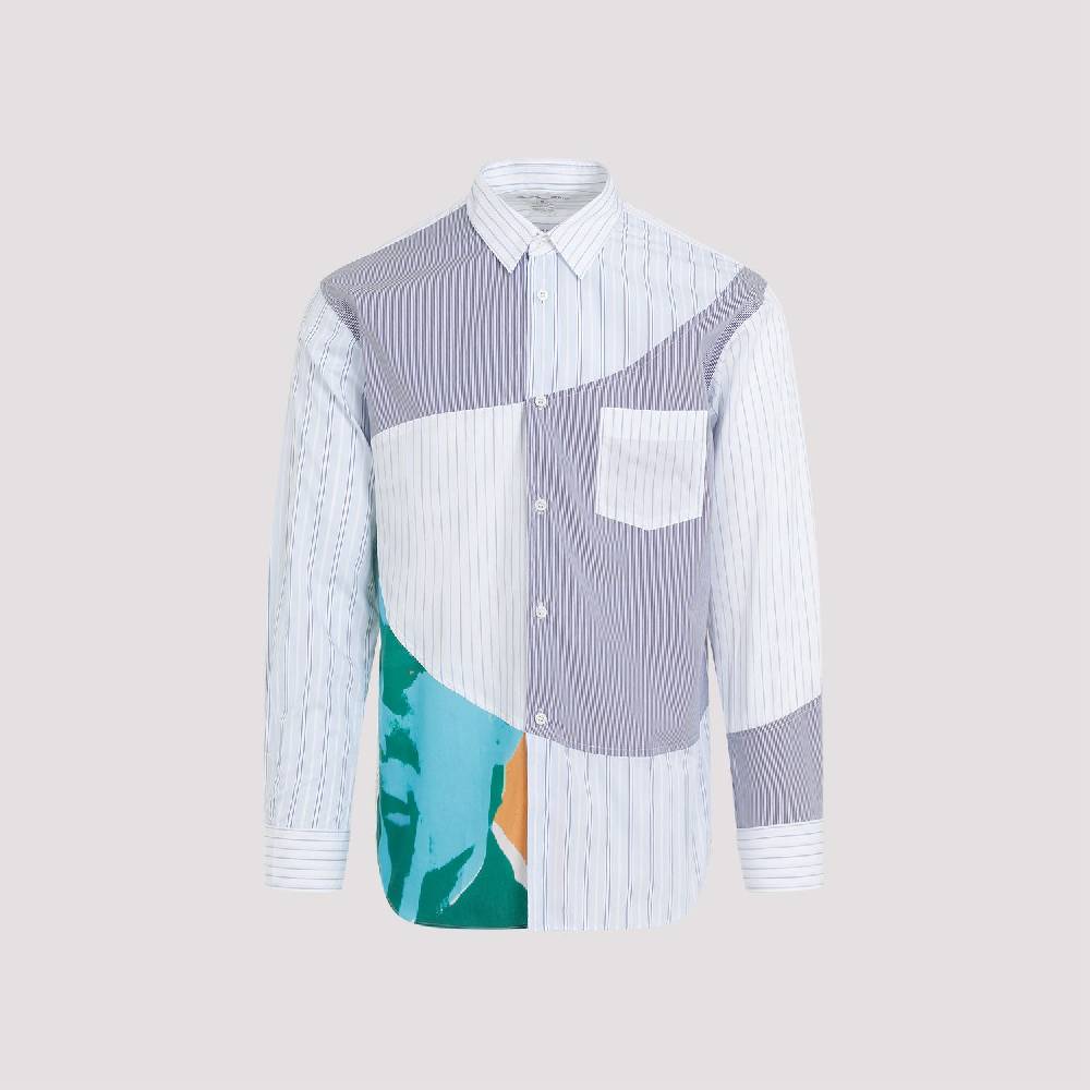 COMME DES GARÇONS SHIRT  Camicia Uomo Patchwork Blu in Cotone - COMME DES GARÇONS SHIRT Offerta