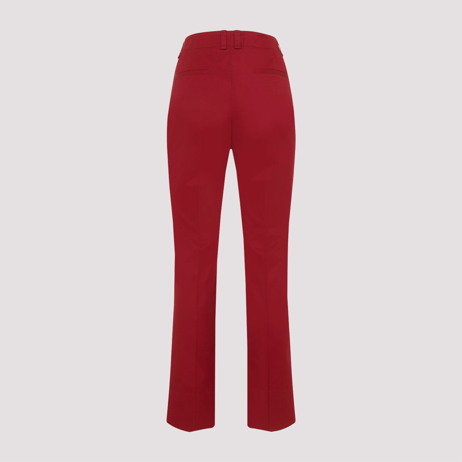 SAINT LAURENT  Pantaloni Donna Cotone Rosso a Vita Alta Saint Laurent Economico