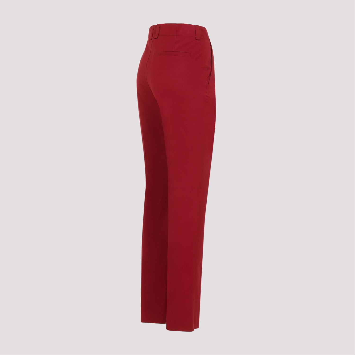 SAINT LAURENT  Pantaloni Donna Cotone Rosso a Vita Alta Saint Laurent Economico