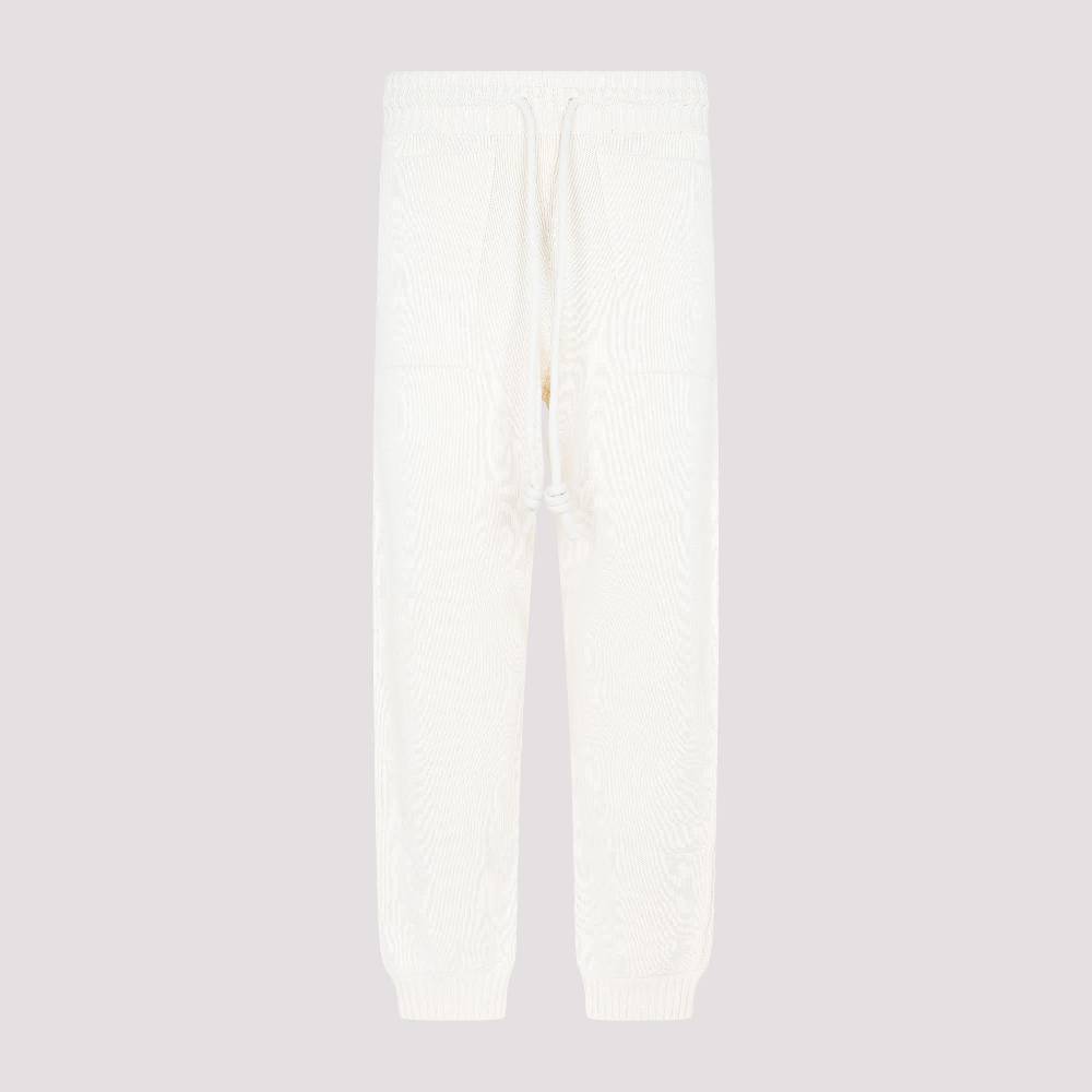 OFF-WHITE  Pantaloni Maglia Diag in Cotone Beige Off-White In Vendita