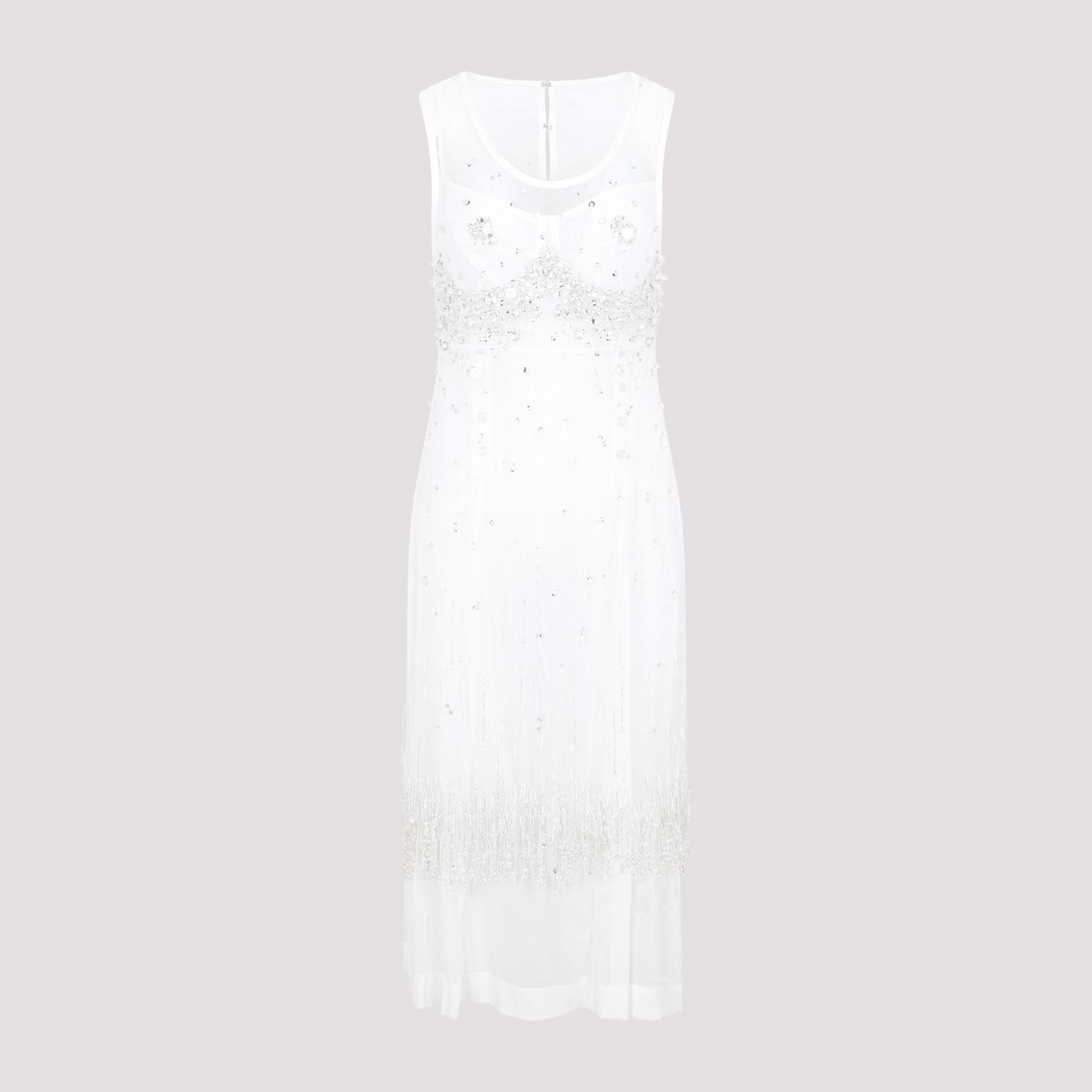 BOTTEGA VENETA  Abito Frange e Cristalli Bianco Bottega Veneta Saldi