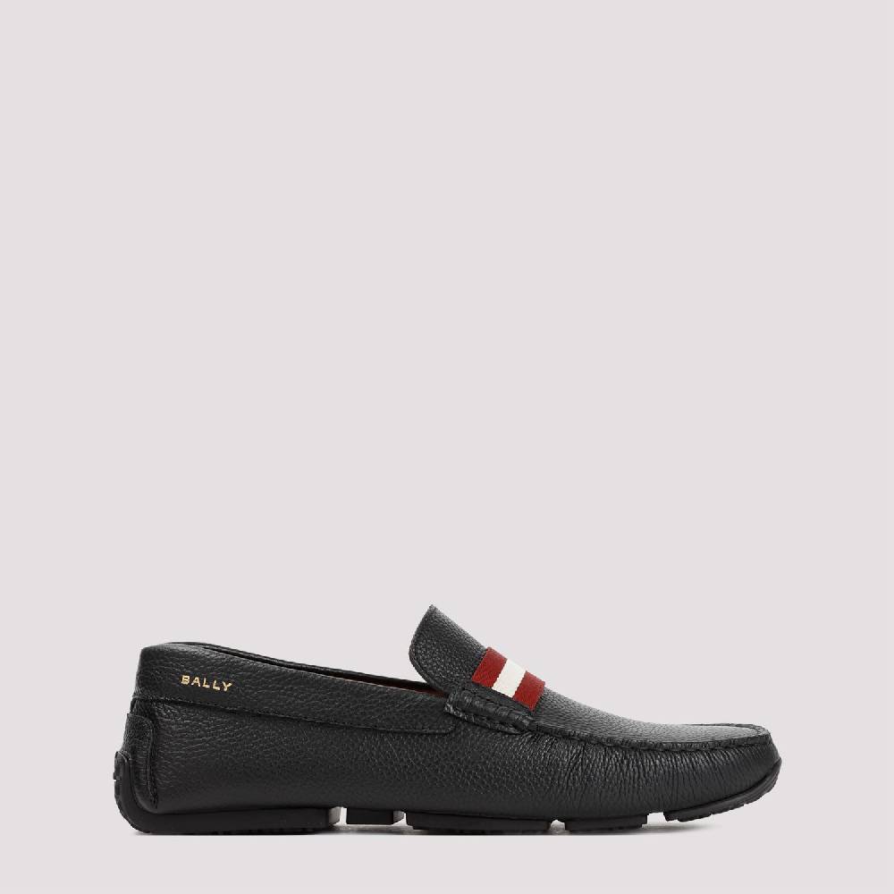 BALLY  Mocassini da Uomo in Vitello Nero Grana Bally Saldi Di Fabbrica