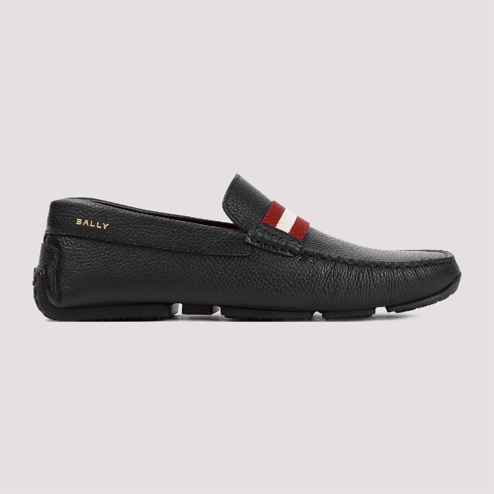 BALLY  Mocassini da Uomo in Vitello Nero Grana Bally Saldi Di Fabbrica