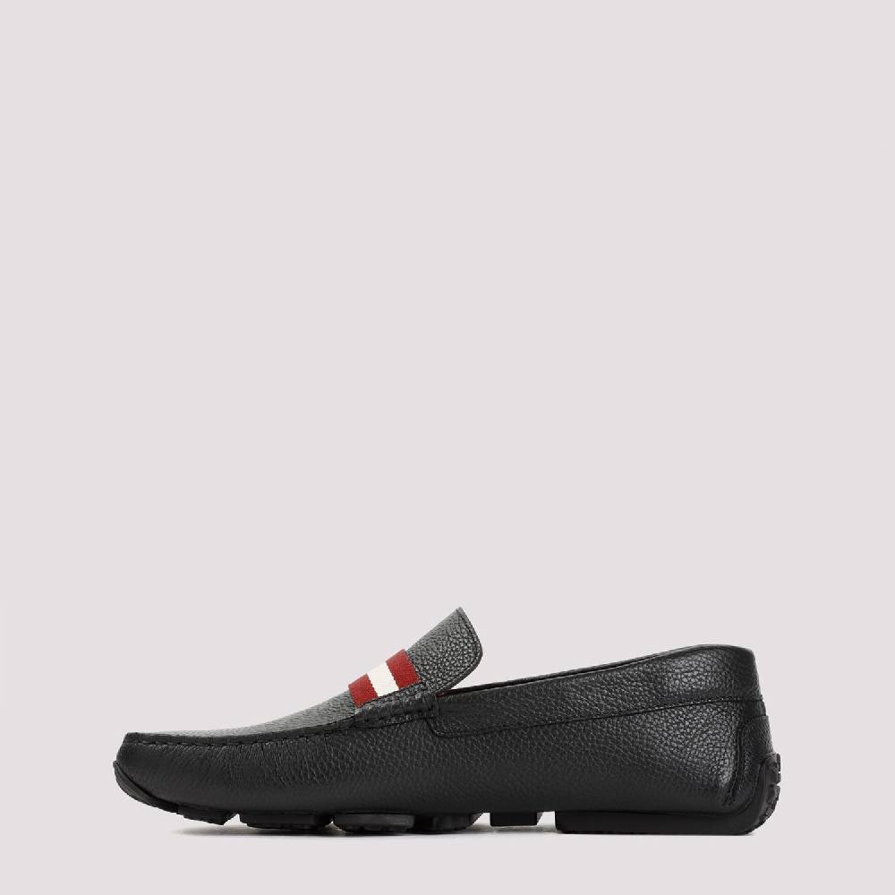 BALLY  Mocassini da Uomo in Vitello Nero Grana Bally Saldi Di Fabbrica