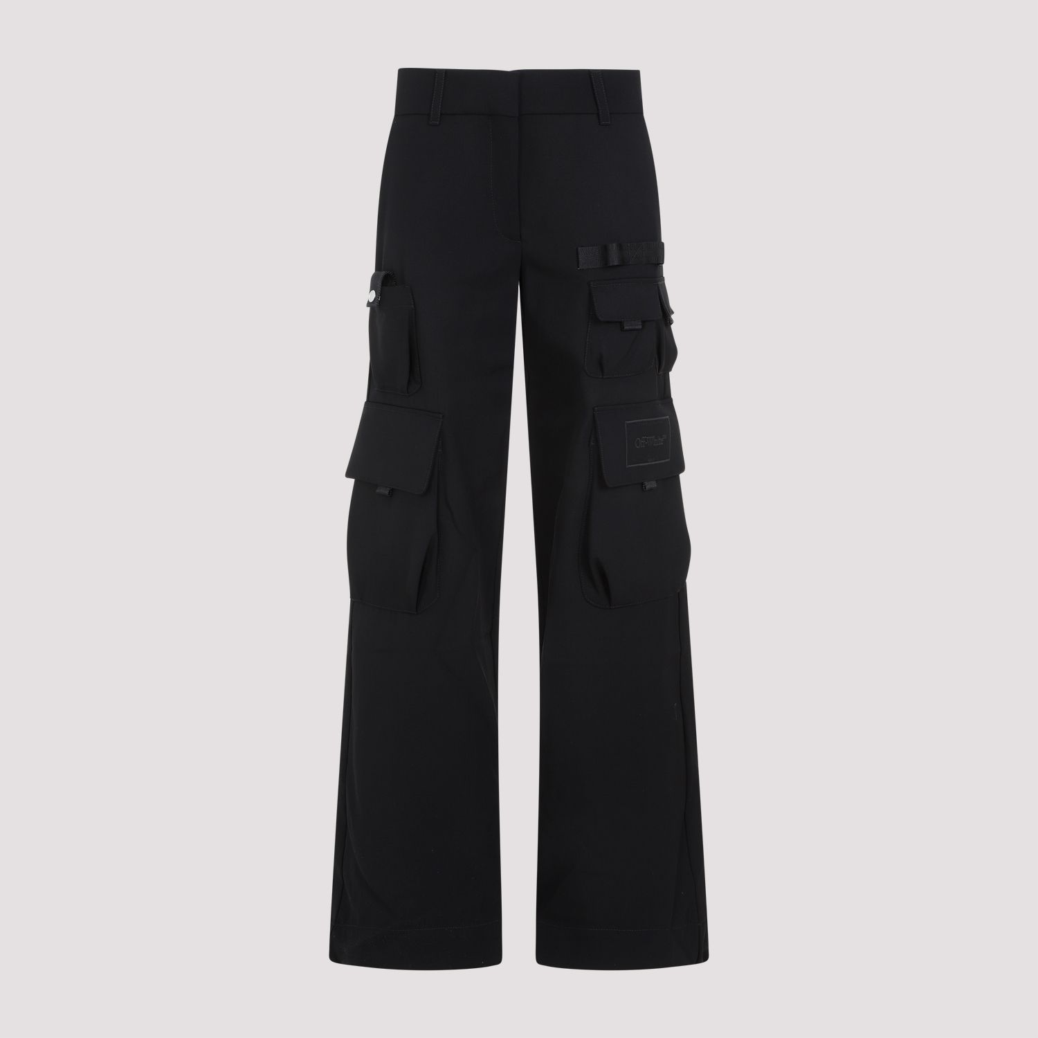 OFF-WHITE  Pantaloni Cargo in Lana Vergine Off-White per Donna Vendita Economica