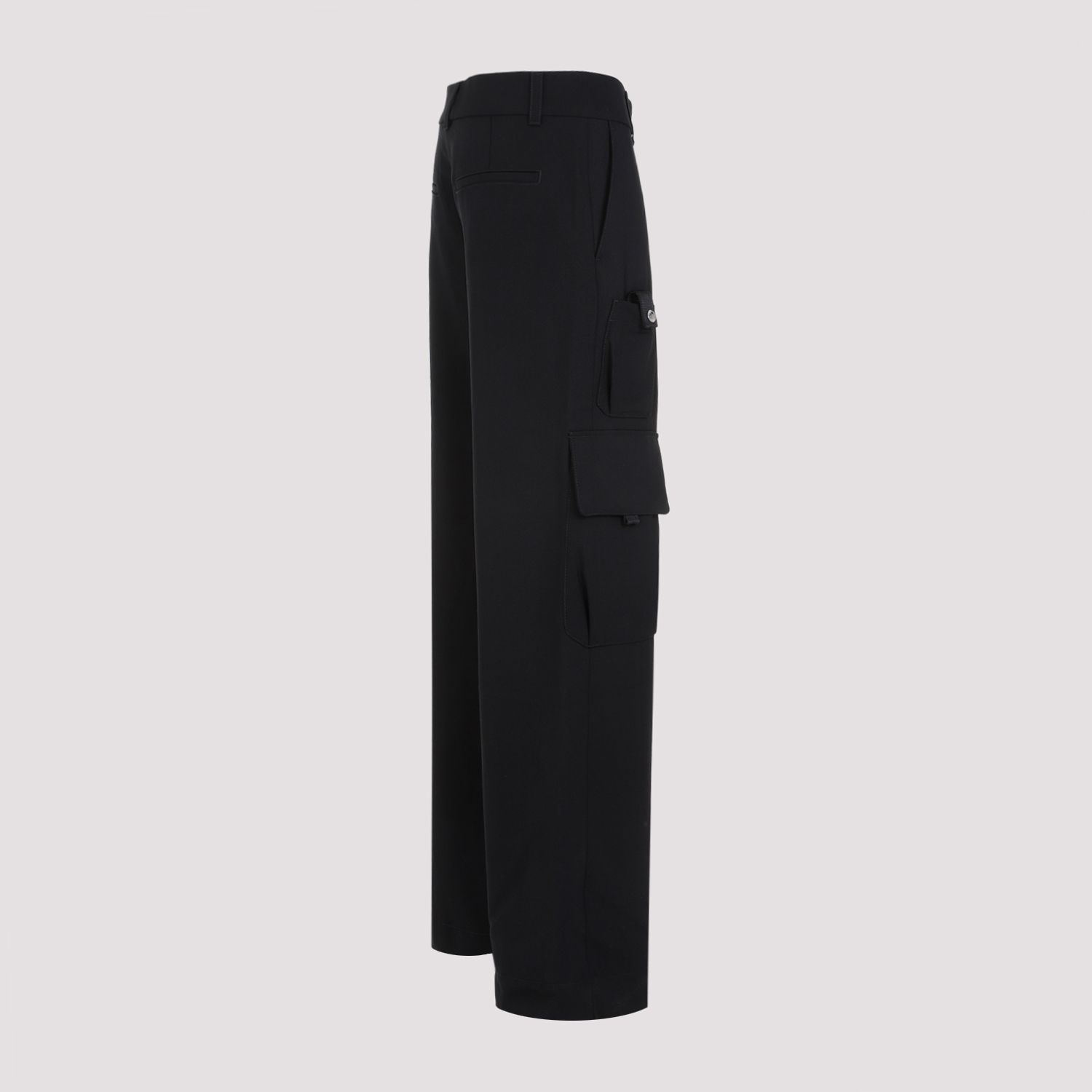 OFF-WHITE  Pantaloni Cargo in Lana Vergine Off-White per Donna Vendita Economica