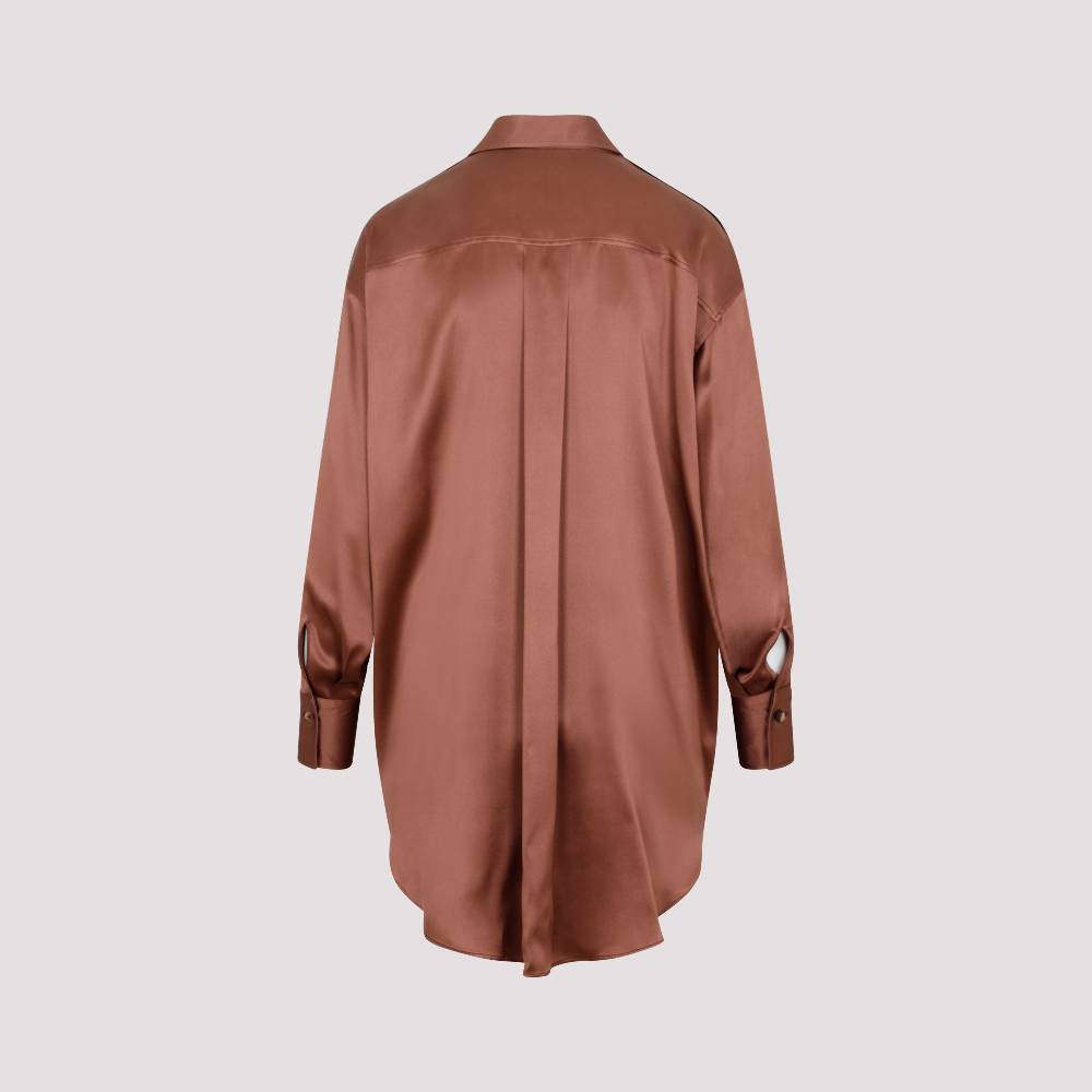 BRUNELLO CUCINELLI  Camicia Marrone in Seta Brunello Cucinelli da Donna Nuova