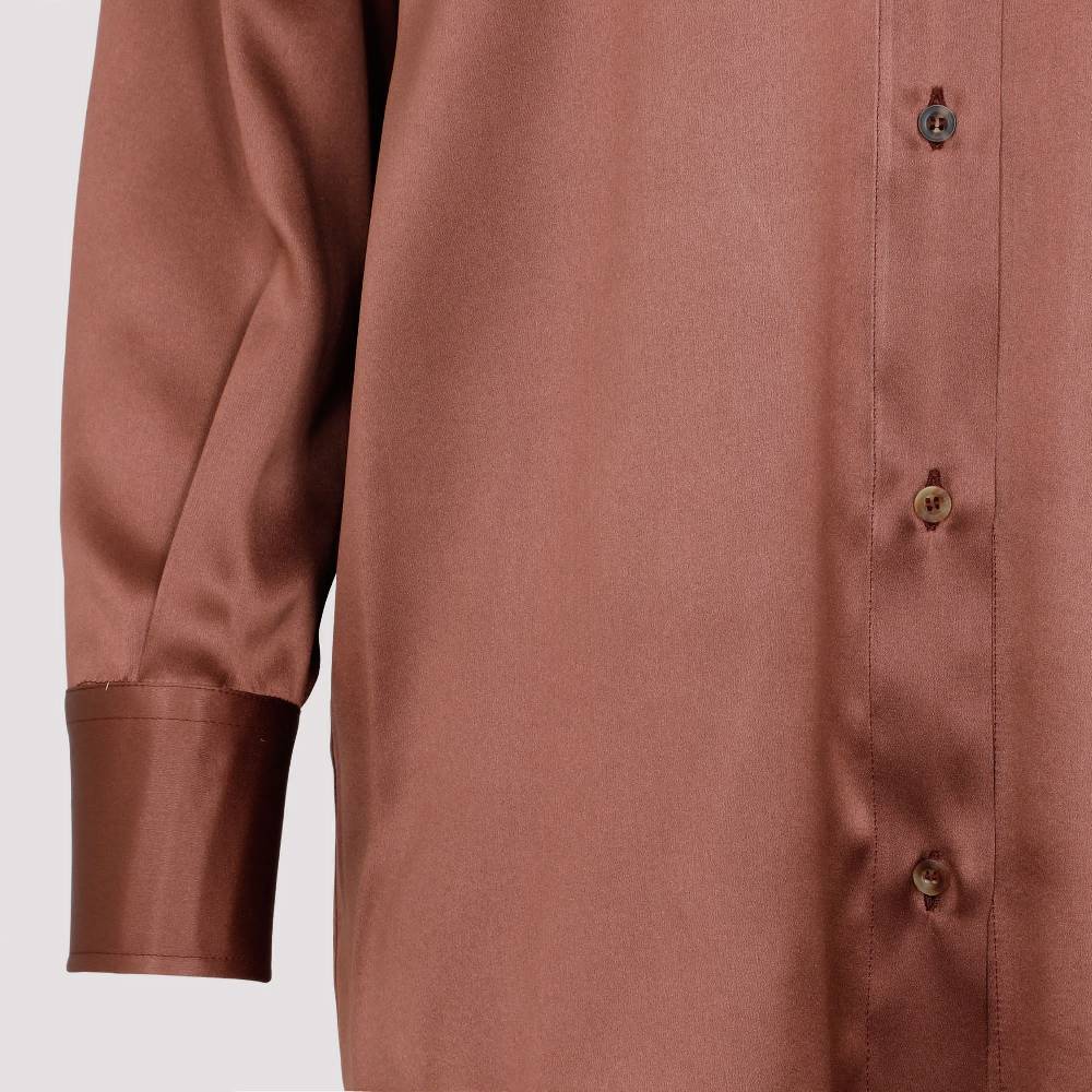 BRUNELLO CUCINELLI  Camicia Marrone in Seta Brunello Cucinelli da Donna Nuova