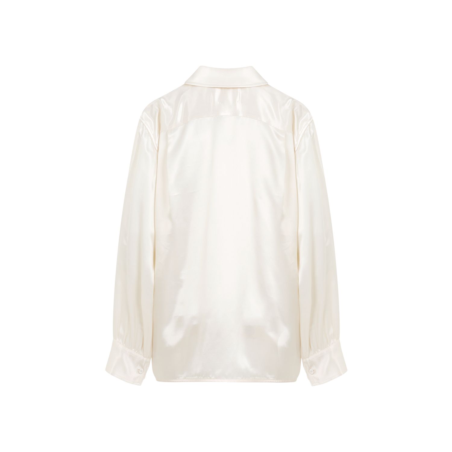 JIL SANDER  Camicia Satinata Beige Jil Sander in Viscosa con Bottoni Argento 2025