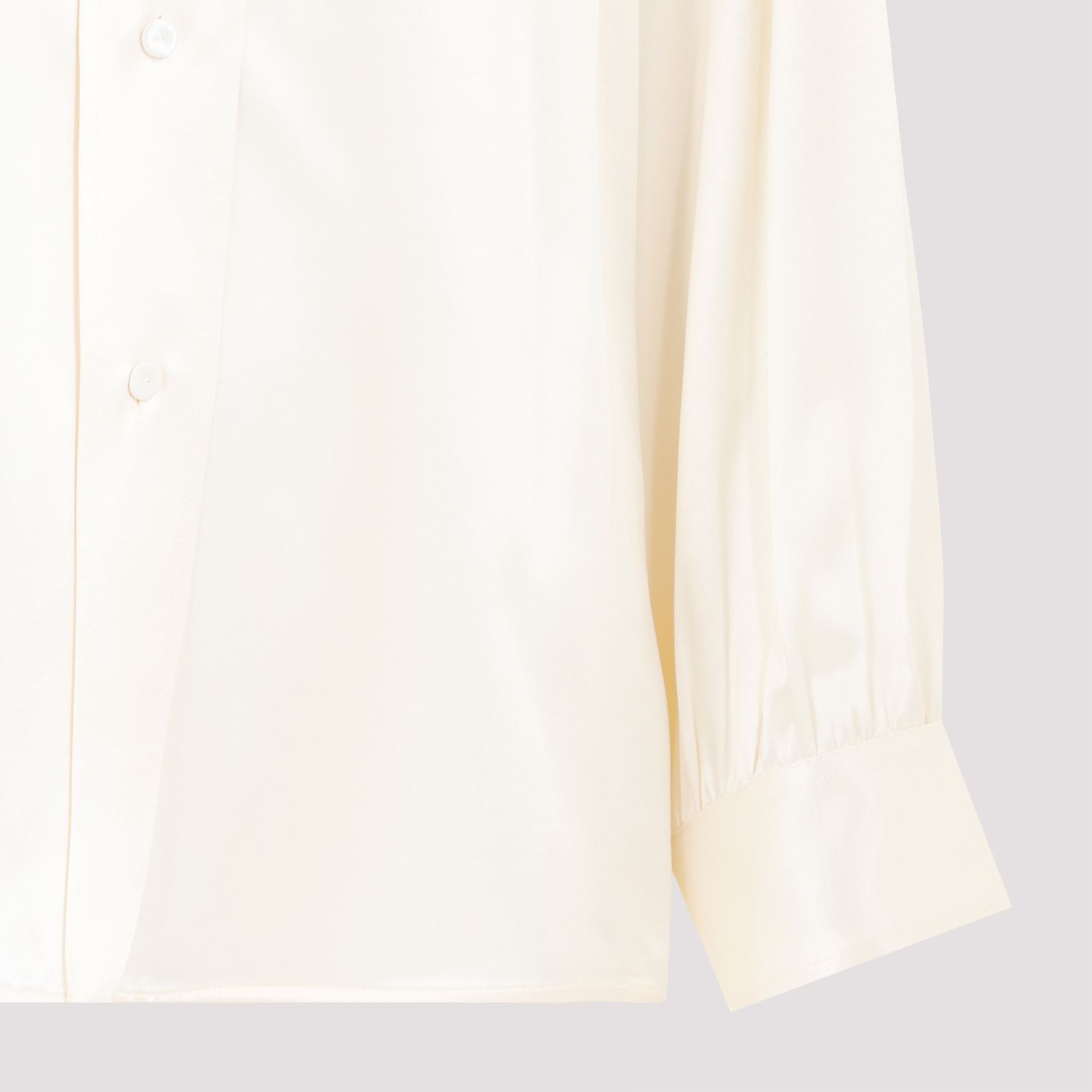JIL SANDER  Camicia Satinata Beige Jil Sander in Viscosa con Bottoni Argento 2025
