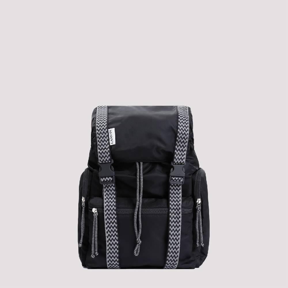 LANVIN  Zaino LANVIN Curb in Nylon Nero con Spallacci Regolabili 2025