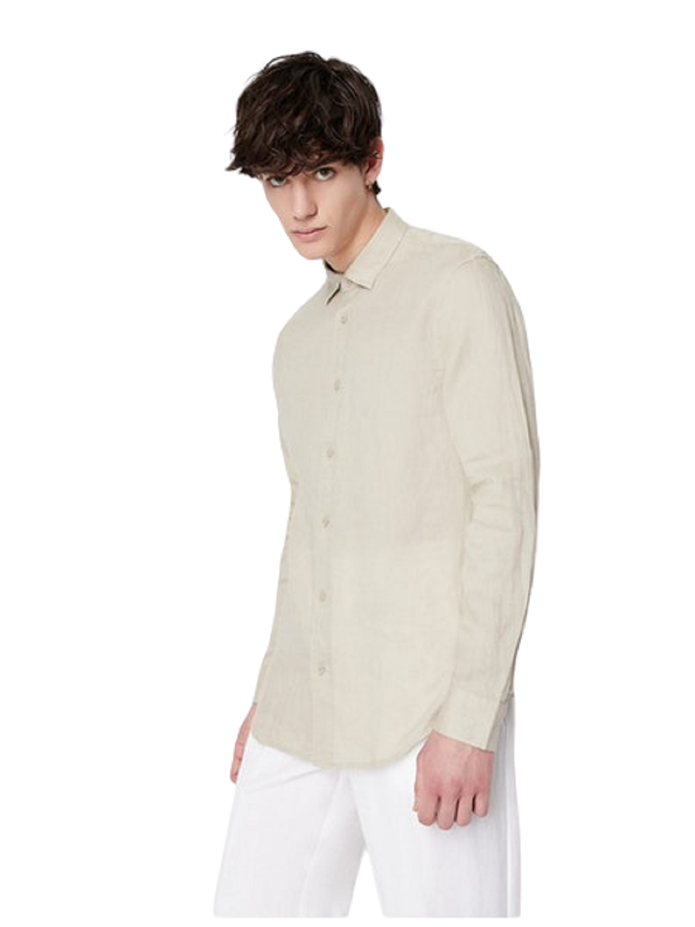 ARMANI EXCHANGE  Camicia di Lino Beige Uomo Armani Exchange Promozione Limitata