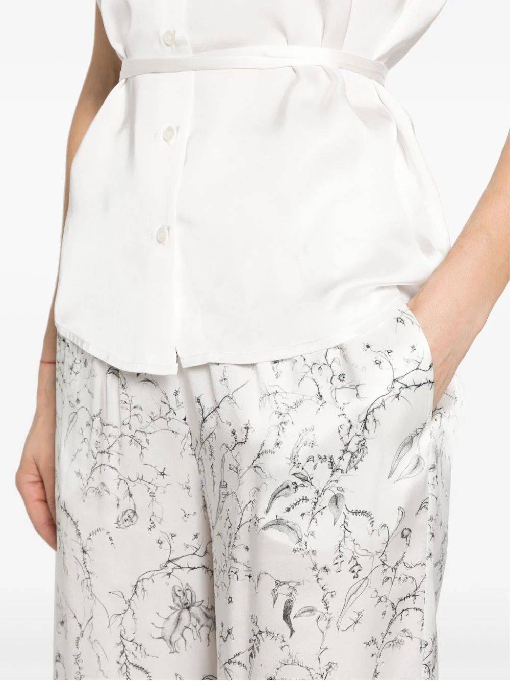 FABIANA FILIPPI  Pantaloni di Seta Bianchi da Donna Fabiana Filippi Sconto